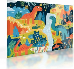 Üveg kép - Vidám dinoszauruszok (70x50 cm)