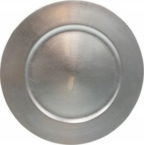 Dekorációs tányér ezüst elegáns 33cm T-08