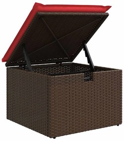 vidaXL 7 részes barna polyrattan akácfa kerti ülőgarnitúra párnákkal