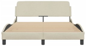 krémszínű szövet ágykeret Dover 140 x 200 cm