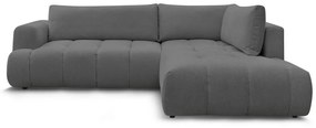 Sötétszürke kinyitható-tárolóhelyes sarokkanapé (jobb oldali-L alakú) Fuji – Bobochic Paris