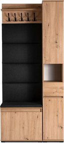Előszoba bútor szett 90 cm artisan tölgy/grafit színben – VENORNA