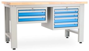 Műhelyasztal Solid OAK-24, 150 cm, 2x függő doboz, tölgy