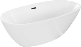 Luxury Eris szabadon álló fürdökád akril  170 x 85 cm, fehér,  leeresztö   fekete - 53441708500-B Térben álló kád