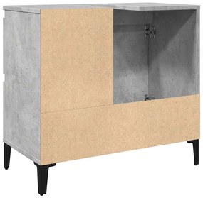 betonszürke szerelt fa mosdószekrény 65 x 33 x 60 cm