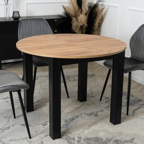 Kihúzható étkezőasztal 102–142 cm méretben, craft tölgy/fekete színben HARRY