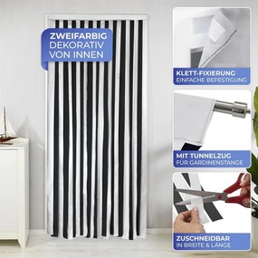 Fekete-ezüstszínű termo függöny ajtóra 90x200 cm – Maximex