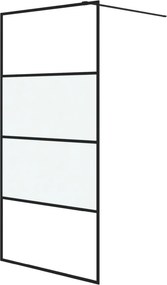 vidaXL fekete selyemmatt ESG üveg zuhanyfal 100 x 195 cm