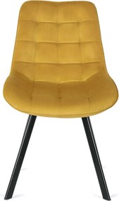 Szék mustársárga színben, bársony kárpittal. RICK