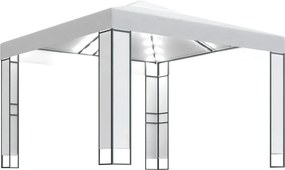 vidaXL fehér dupla tetős pavilon LED fényfüzérrel 3 x 3 m