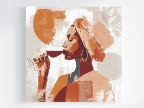 Canvas Vászonkép Absztrakt Nő Profil Portré Boho Bor 40x40
