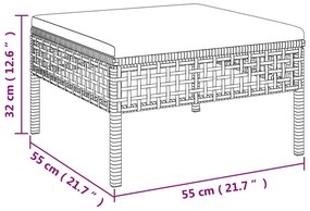 vidaXL 9 részes szürke polyrattan kerti ülőgarnitúra párnákkal