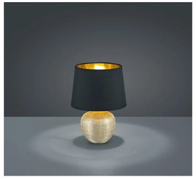 Luxor fekete kerámia-szövet asztali lámpa, magasság 26 cm - Trio
