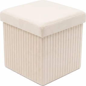MALAGA összehajtható tárolós puff 38 cm ,bézs