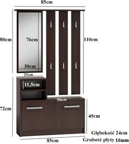 GAR előszobafal, fehér