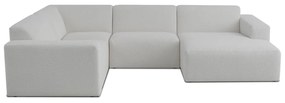 Fehér buklé sarokkanapé (U alakú) Roxy – Scandic