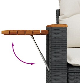 Kerti Kanapé Szett 10 pcs Fekete és krémszínű 110 x 55 x 71 cm