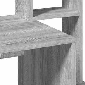 szürke sonoma színű szerelt fa íróasztal polcokkal 100x45x140cm