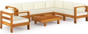 vidaXL 8 darabos akácfa kerti pihenőgarnitúra párnákkal 100 x 60 cm
