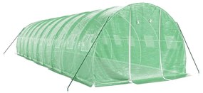 zöld acélvázas melegház 30 m² 10 x 3 x 2 m