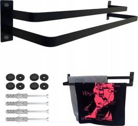 Fali Törölközőtartó Fürdőszoba Loft Fekete