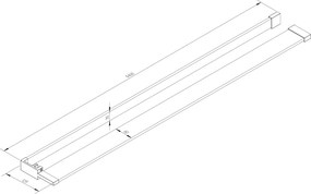 Erga Paris, polc/törülközőtartó zuhanyparavánhoz (max. 140cm), króm, ERG-V02-PARIS-SHELF-CR