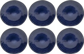Uzsonnás Tányér Nagy 27 cm 6 Db-os Szett Black Jeans Navy Kerámia