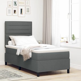 Box Spring Ăgy Matraccal SötĂ©tszĂŒrke 90x200 cm Szövet