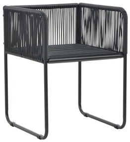 9 részes fekete PVC rattan kerti étkezőgarnitúra