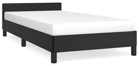 fekete ágykeret fejtámlával matrac nélkül 90x190 cm