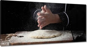 Vászonkép 115x55 Szakács kéz fehér liszt