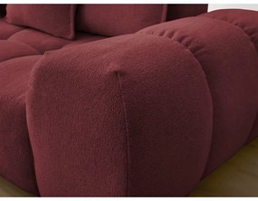 Borvörös zsenília kinyitható-tárolóhelyes sarokkanapé (bal oldali-L alakú) Everest – Bobochic Paris