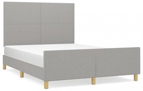 világosszürke szövet ágykeret matrac nélkül 140x200 cm