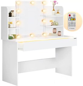 Jurhan LUCIA fésülködőasztal világítással, 108x40x140cm, fehér