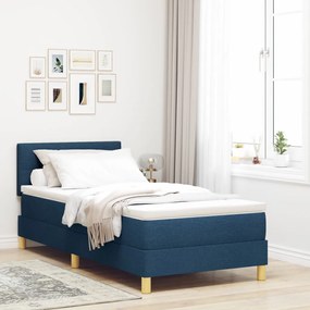 Box Spring Ágy matraccal Kék 90x190 cm Szövet