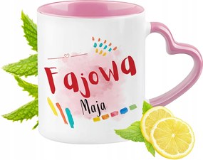 Mai Bögre Rózsaszín Szív Alakú Füllel Kávé Ajándék