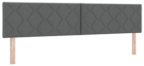 Boxspring Ágy Matracokkal Sötétszürke 200x200 cm Szövet