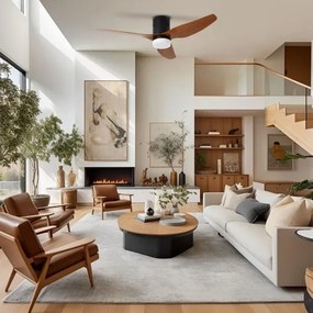 ZEVENTI - LED-es mennyezeti ventilátor PADUA LED/18W/230V Wi-Fi Tuya fekete/barna + távirányító