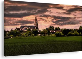 Tájkép templommal (90x60 cm)