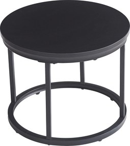 Modern Dohányzóasztal Kerek Loft Pad Ipari Fekete 50 cm