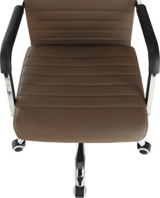 Irodai szék, textilbőr/fém, taupe/króm, FARAN