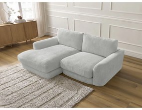Világosszürke zsenília sarokkanapé (bal oldali-heverő résszel) Leonore – Bobochic Paris
