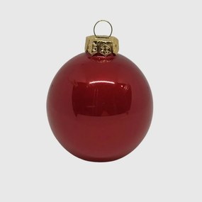 Red üveg karácsonyi gömb szett piros 12*6cm
