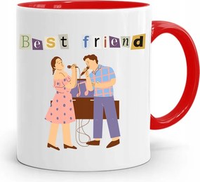 Piros Baráti Bögre Best Friends Ever nyomott mintával