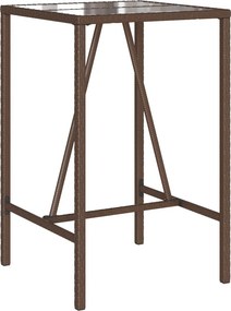 vidaXL barna polyrattan kültéri bárasztal 70 x 70 x 110 cm