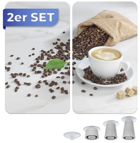 Edzett üveg tűzhely fedőlap szett 2 db-os 52x30 cm Café Aromatica – Maximex