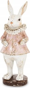Húsvéti nyuszi figura rózsaszín kabátban 27cm Art-Pol 183074