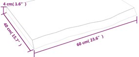 világosbarna kezelt tömör tölgyfa asztallap 60x40x(2-4) cm