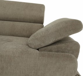 Ülőgarnitúra tárolóhellyel, világosbarna melír, szövet, balos, BUTON R