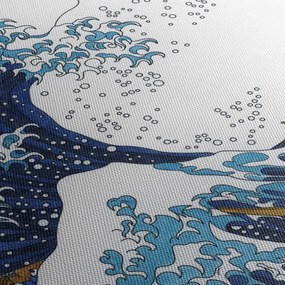 Kép - japán rajz, hullámok (90x60 cm)